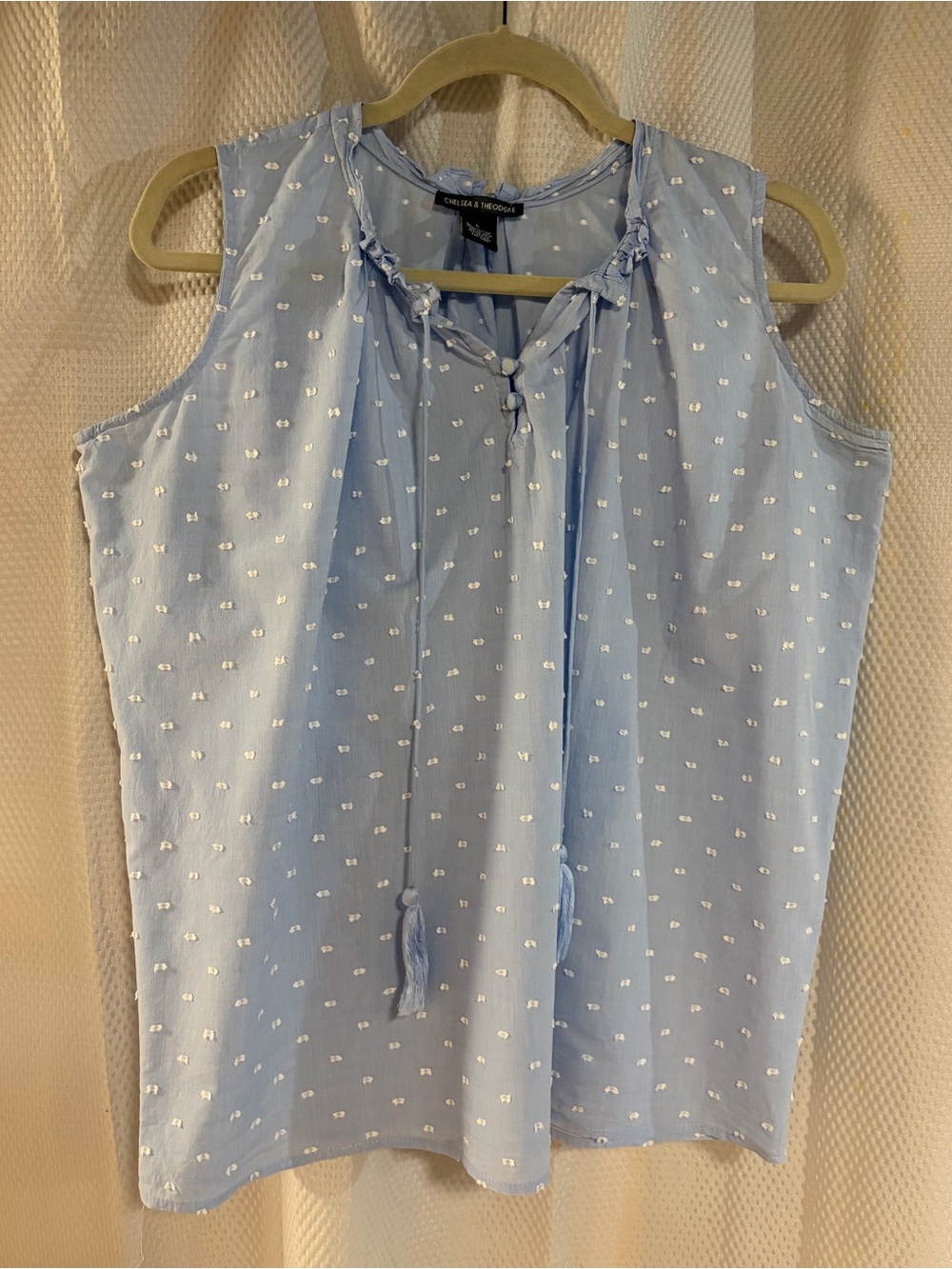 Chelsea & Theodore Powder Blue Sleeveless Tie-Front Camisole